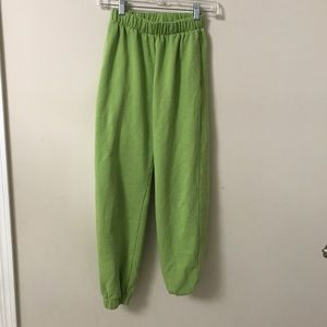 lime green brandy rosa sweatpants